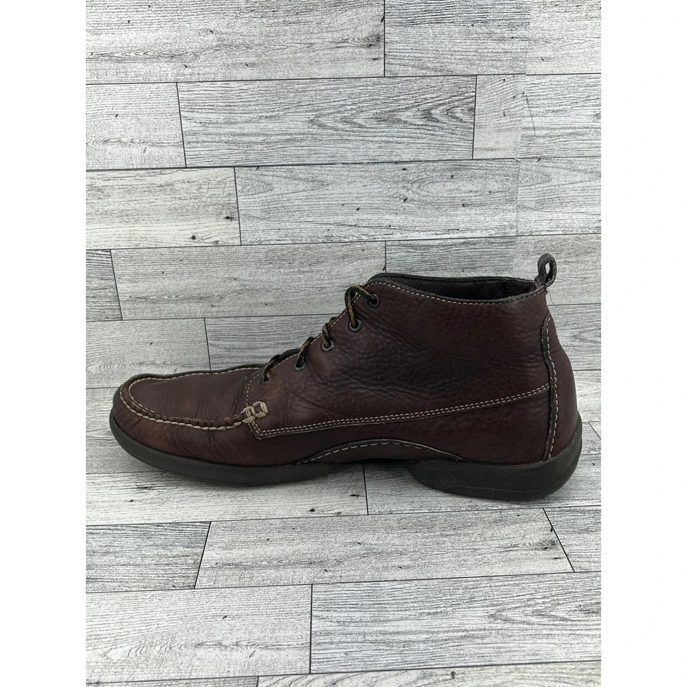 Orvis Men Brown Leather Moc Toe Chukka Boots Lace Up Ankle Shoes Size 12M